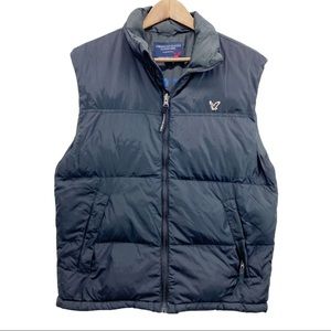 American Eagle Down Puffer Vest Black Medium